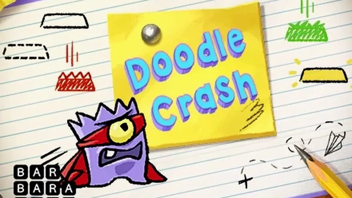 Tampilan visual kreatif dan gaya sketsa pada permainan slot Doodle Crash
